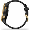 Часы GARMIN VENU GOLD STAINLESS STEEL BEZEL WITH BLACK CASE AND SILICONE BAND 010-02173-33